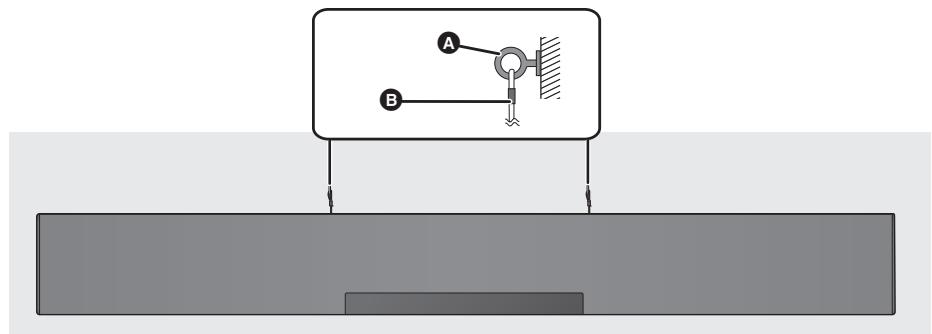 PANASONIC SC-HTB485EG - Bevestig het koord stevig aan de muur. - 1