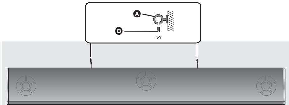 PANASONIC SC-HTB690EG - Zamocuj linki zabezpieczajace do sciany. - 1