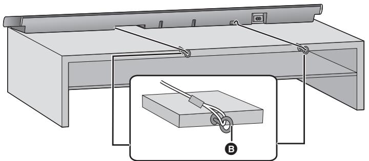 PANASONIC SC-HTB690EG - Stellen Sie das Hauptgerät an der gewünschten Position auf und bringen Sie jedem Seil am Regal oder Tisch an. - 1