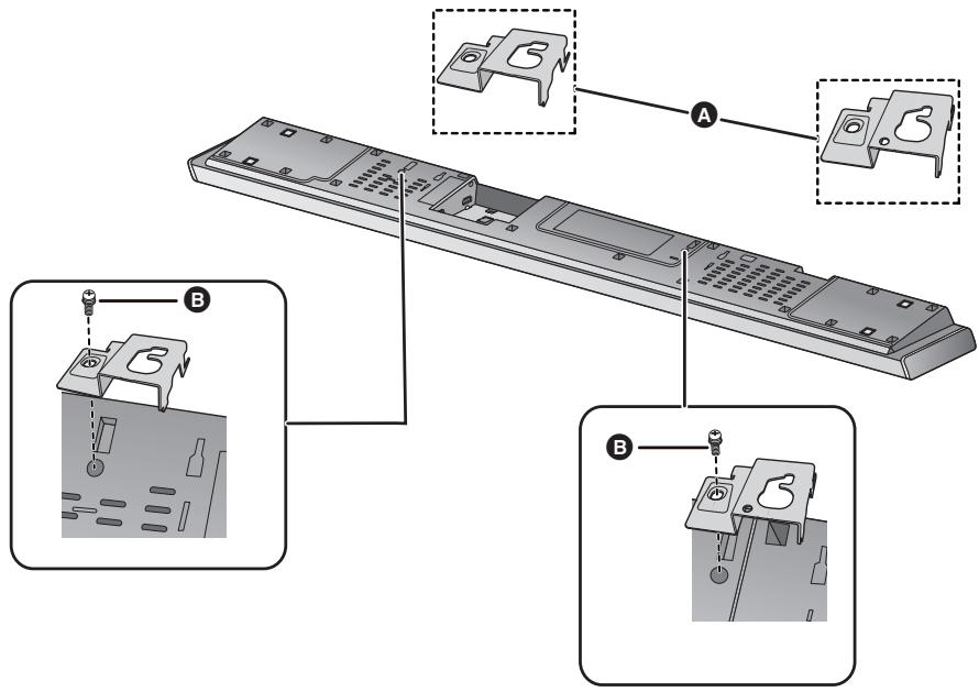 PANASONIC SC-HTB690EG - Montare le staffe per l'installazione a muro sull'unità principale. - 1