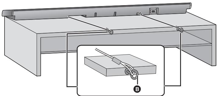 PANASONIC SC-HTB690EG - Plaats het hoofdtoestel in de gewenste positie en bevestig ieder koord aan het rek of de tafel. - 1