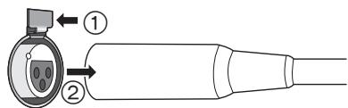 PANASONIC SE-R1-EG - ■ Afsluiten van de XLR-kabels - 1