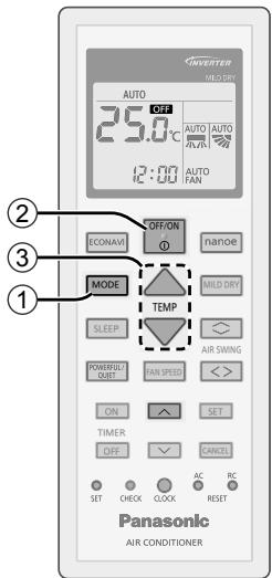 PANASONIC CS-E12SKEW - Instellen van de klok - 1