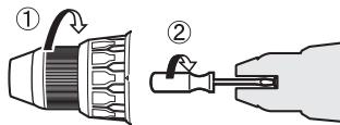 Diagram showing two-step installation of a device with labeled components and directional arrows