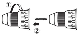 Diagram illustrating a mechanical or electrical component assembly with labeled parts and directional arrows.
