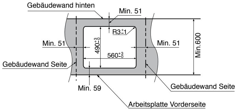 PANASONIC KYB626GL - Abmessungen des Arbeitsplattenausschnits - 1