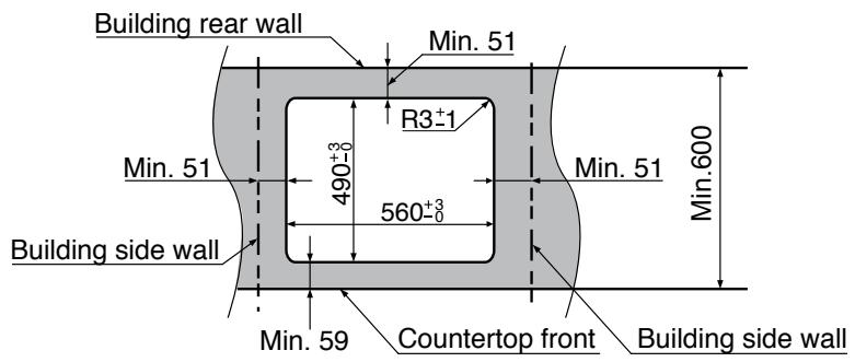 PANASONIC KYB626GL - Dimensions of Countertop Cutout - 1