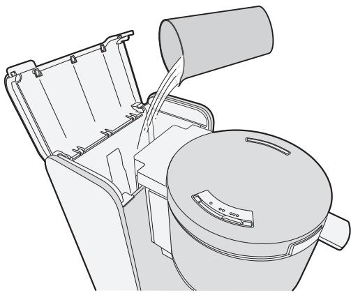 PANASONIC NCDF1AXC - Füllen Sie Wasser in den Wasserbehälter, stecken Sie den Netzstecker in die Steckdose und schalten Sie die Kaffeemaschine ein. - 1