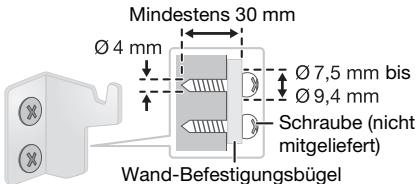 PANASONIC SC-HC295EG - Messen und markieren Sie die Positionen der Wand-Befestigungsbügel an der Wand. - 2