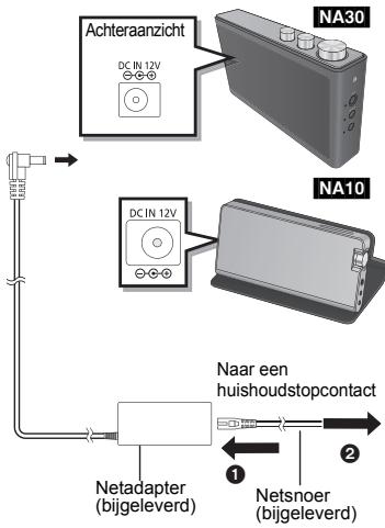 PANASONIC SC-NA10 - Als dit toestel uitgeschakeld wordt, sluit de netadapter dan aan op de DC IN-aansluiting. - 1