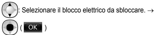 : Selezionare il blocco elettrico da sbloccare. → (OK)