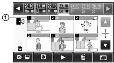 PANASONIC VL-SWD501UEX - Navigieren im Bildschirm mit der Liste der aufgezeichneten Bilder und im Bildwiedergabebildschirm - 1