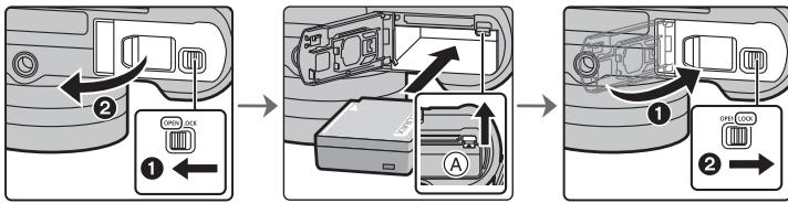 PANASONIC DMC-GX80 - Insertion de la batterie - 1