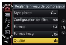 PANASONIC DMC-GX80 - Changement vers d'autres menus - 1