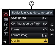PANASONIC DMC-GX80 - Pour afficher le descriptor des éléments du menu. - 1