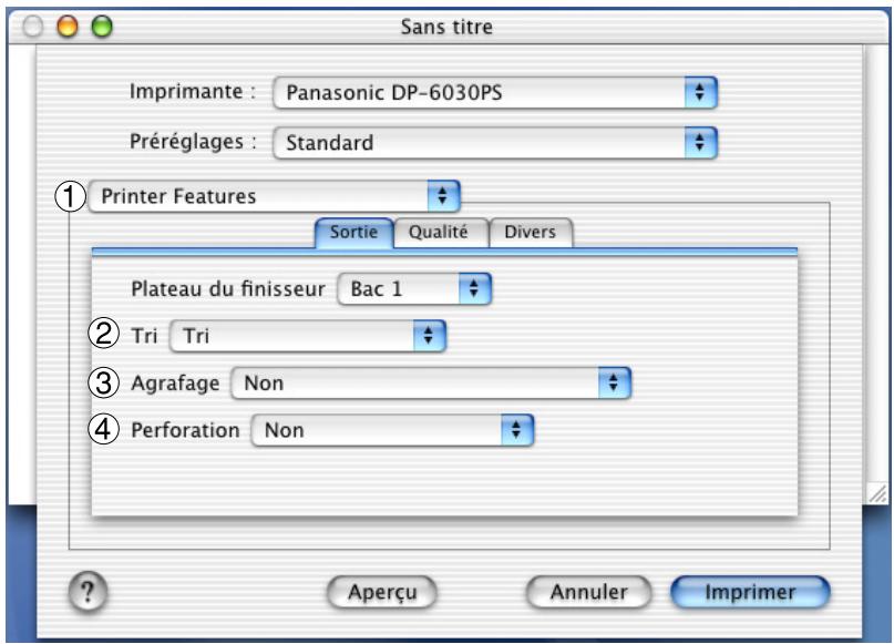 PANASONIC DP 1520P - Menu des Fonctions d'imprimante(Printer Features) - 1