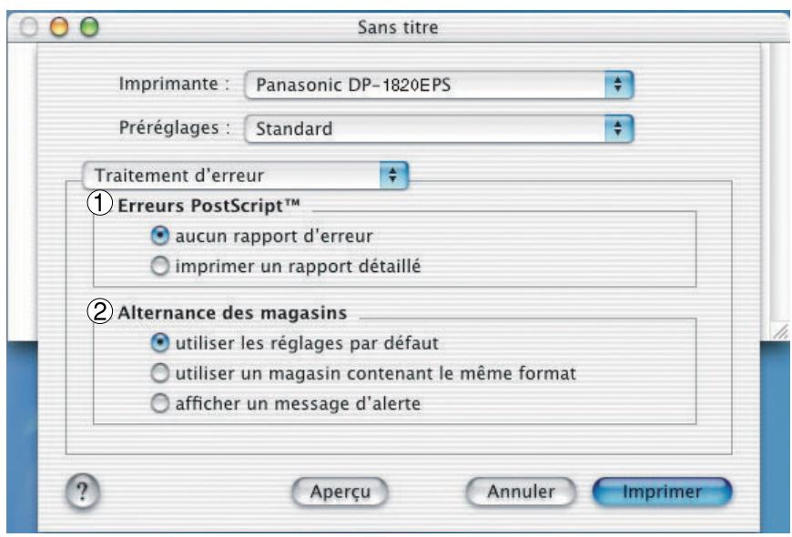 PANASONIC DP 1520P - Menu de Traitement d'erreur - 1