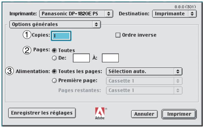 PANASONIC DP 1520P - Menu Options générales - 1