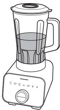 PANASONIC MX-ZX1800 - Lorsque vous entendez le bip signalant que le mélange est complété, attendez jusqu'à ce que la lame soit complètement arrêtée, puis retirez la carafe. Vérifiez la texture et la constance du mélange. - 1