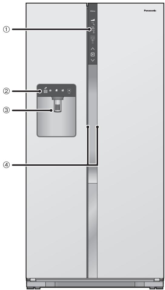 PANASONIC NR-BS53VX3 - Ściany zewétrzne i panel operacyjny - 1