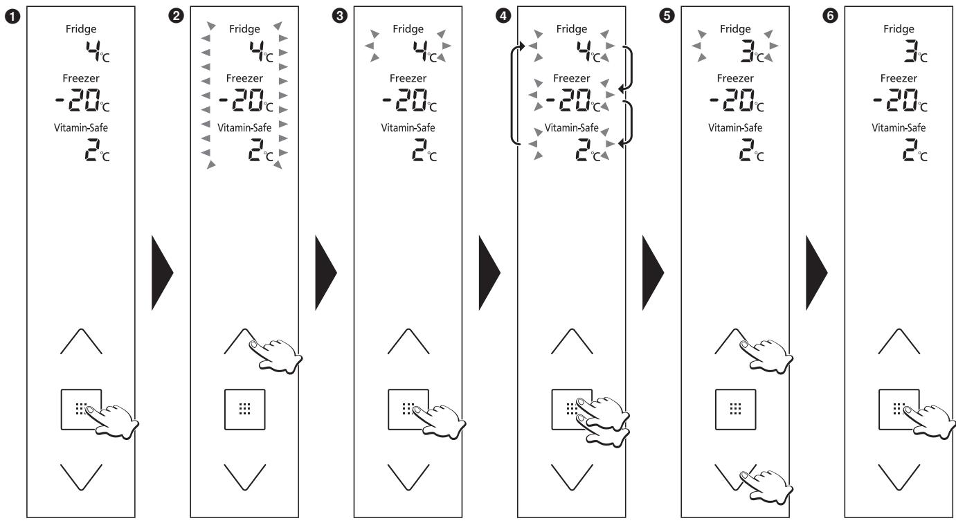 PANASONIC NR-BS53VX3 - Instellen van de temperatuur - 1