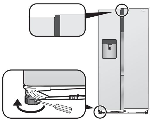 PANASONIC NR-BS53VX3 - Si la portedroite est plus basse que la gauche - 1