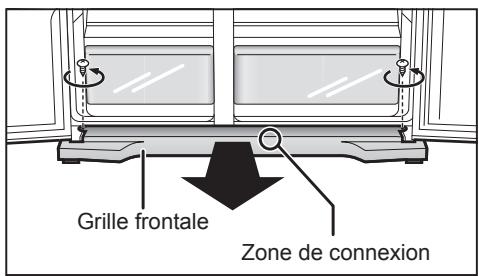 PANASONIC NR-BS53VX3 - Dépose de la grille frontale - 1
