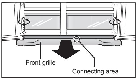 PANASONIC NR-BS53VX3 - Removing the front grille - 1