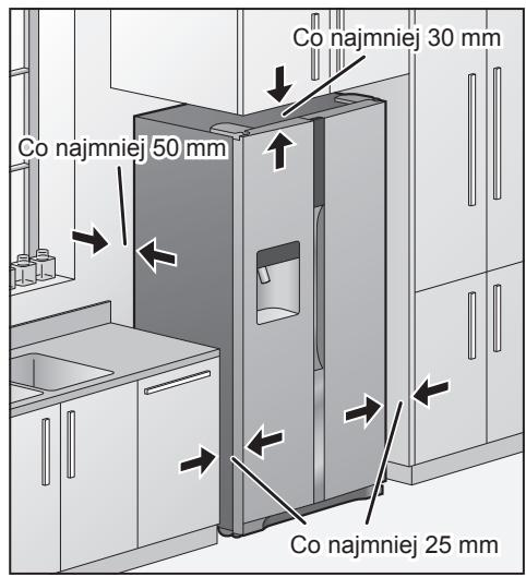 PANASONIC NR-BS53VX3 - Zapewnienie odstepu do ujscia ciepla - 1