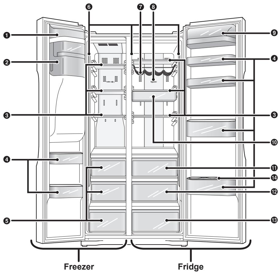 PANASONIC NR-BS53VX3 - Interior and foods stored - 1