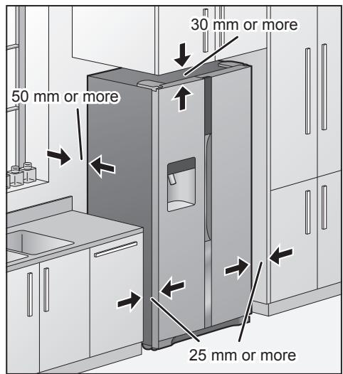 PANASONIC NR-BS53VX3 - Provide clearance to allow heat to dissipate - 1