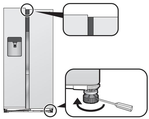 PANASONIC NR-BS53VX3 - Falls die rechte Tur niedriger als die linke ist - 2