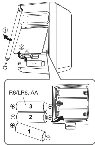 PANASONIC RF-D20BTEG - Stosowanie baterii (nie naleły do wypos;ozenia) - 2