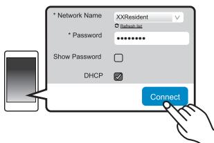 PANASONIC SC-HC1040EG - Selecteer uw netwerknaam (SSID) en toets verzolgens het password in. - 1