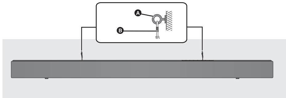 PANASONIC SC-HTB488EG - Fissare il cavo al muro. - 1
