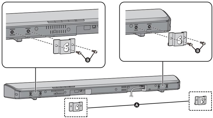 PANASONIC SC-HTB488EG - Bevestig de muurbeugels op het hoofdtoestel. - 1