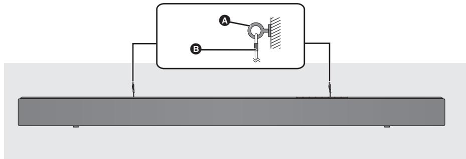 PANASONIC SC-HTB488EG - Sécurise la cordelette au mur. - 1
