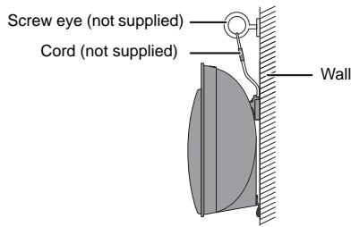 PANASONIC SC-NE1 - Attach the fall prevention cord (not supplied) to the wall. - 1