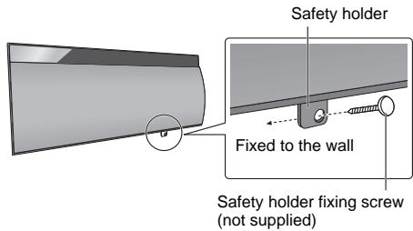 PANASONIC SC-NE1 - Drive the safety holder fixing screw (not supplied) to secure the safety holder onto the wall. - 1