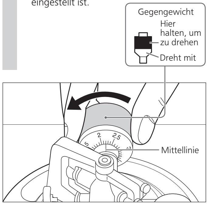 PANASONIC SL-1200GEG - Drehen Sie das Gegengewicht, um es auf den für den Tonabnehmer vorgeschriebenen Auflagedruck einzustellen. - 1