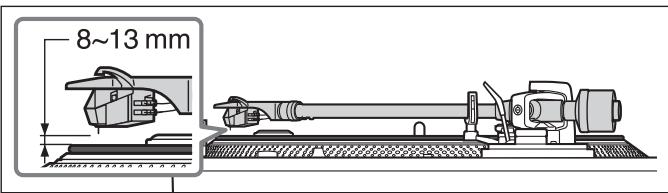 PANASONIC SL-1200GEG - Controleer de armlifthoogte (afstand tussen punt van de naald en oppervlak van de plaat). Als afstelling nodig is, ga dan naar stap 2. - 1