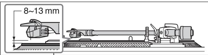 PANASONIC SL-1200GEG - Überprüfen Sie die Tonarmlift-Höhe (der Abstand zwischen der Nadelspitze und der Plattenoberfläche). Wenn Sie eine Einstellung vornehmen müssen, gehen Sie zu Schritt 2. - 1