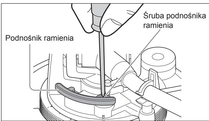 PANASONIC SL-1200GEG - Ustawić ramię tonowe z powrotem nawsporniku i zablokować je obejmą. Obrócić śrubę regulacyjną. - 1