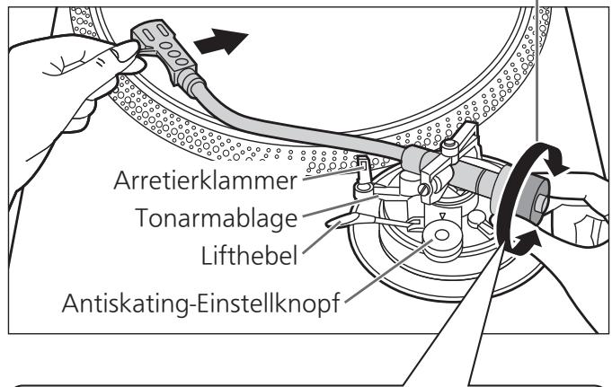 PANASONIC SL-1200GEG - Befreien Sie den Tonarm aus der Tonarmablage und stellen Sie die Horizontalbalance ein, indem Sie das Gegengewicht drehen. - 2