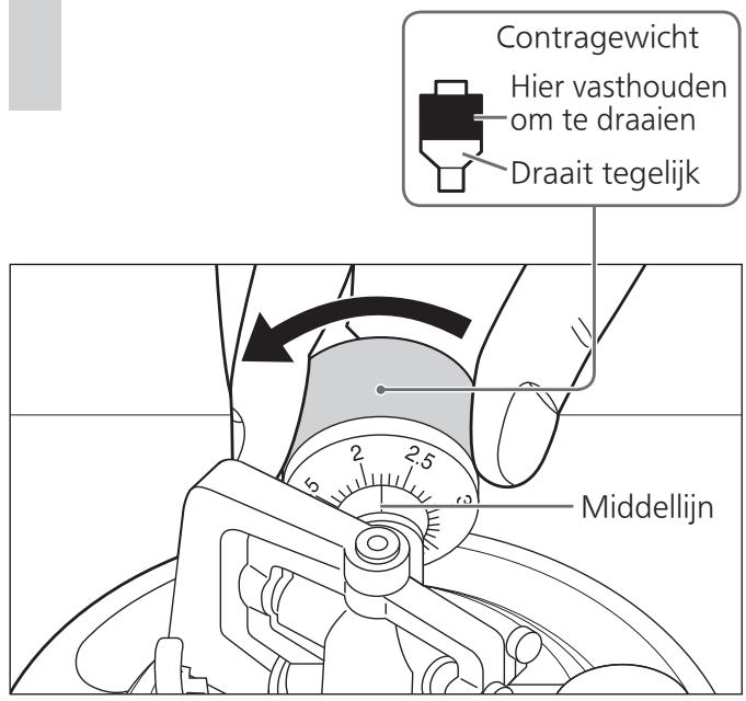 PANASONIC SL-1200GEG - Draai aan het contragewicht om de juiste naalddruk voor het element in te stellen. - 1
