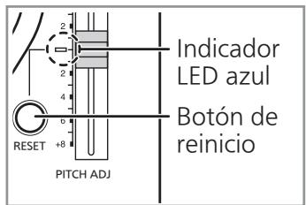 PANASONIC SL-1200GEG - Pulse [RESET] para iluminar la lámpara LED azul de control de tono. - 1