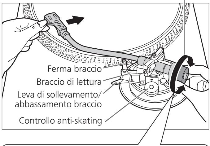 PANASONIC SL-1200GEG - Liberare il braccio dal braccio di lettura e regolare il bilanciamento orizzontale ruotando il contrappeso. - 2