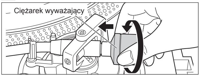 PANASONIC SL-1200GEG - Przymocować ciężarek wyważający do tylnej części ramienia tonowego. - 1