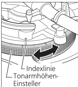 PANASONIC SL-1200GEG - Stellen Sie die Höhe mit dem Tonarmhöhen-Einsteller ein. - 2