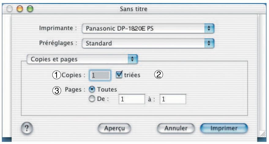 PANASONIC WORKIO 1820 - Menu Copies et Pages - 1